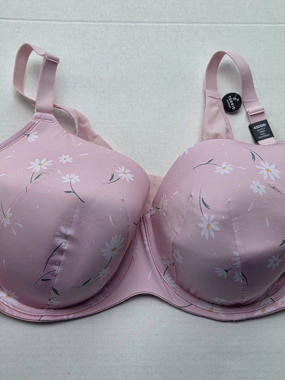 NWT Torrid Lightly Lined Full Coverage Underwire Bra Soft Pink With Flowers
